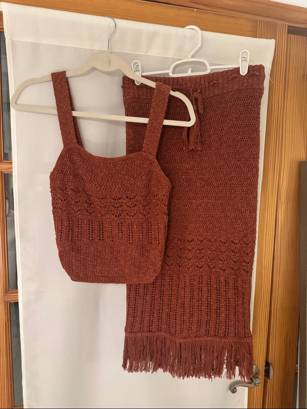 Abercrombie & Fitch Knit Two-Piece Set in Burnt Rust